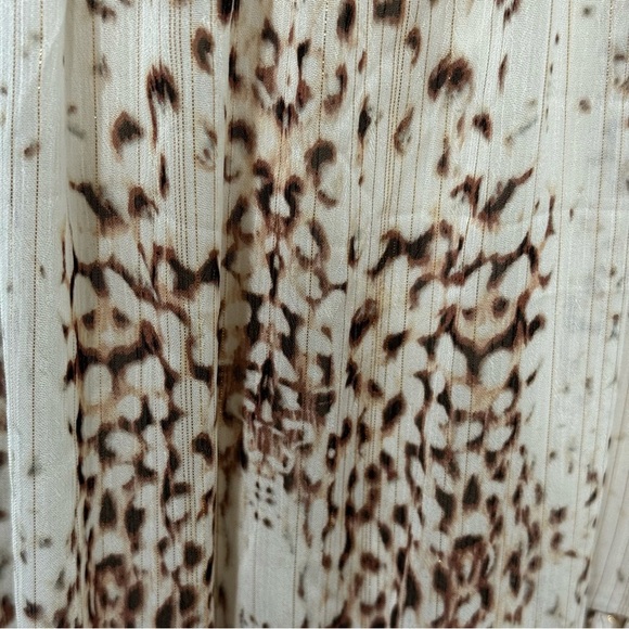 Express Rachel Zoe Metallic Printed Ruffle One Shoulder Maxi Dress Sz XS Chiffon - Picture 4 of 11